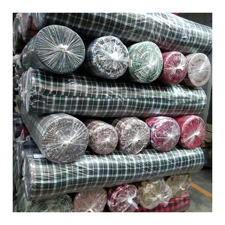 100% cotton and CVC 40*40s yarn dyed check fabric for ready bulk