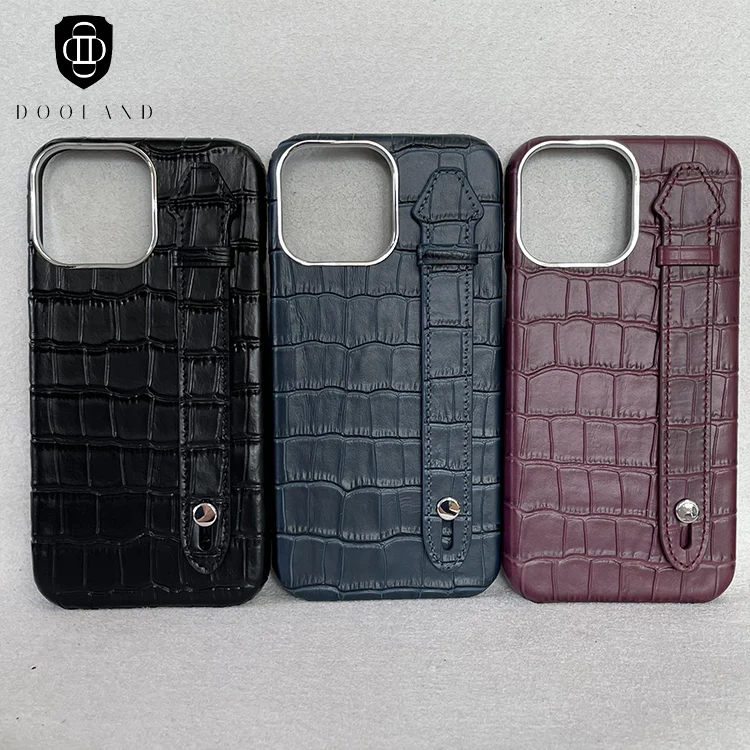 Wholesale high quality embossed crocodile leather case cover for iphone 13promax
