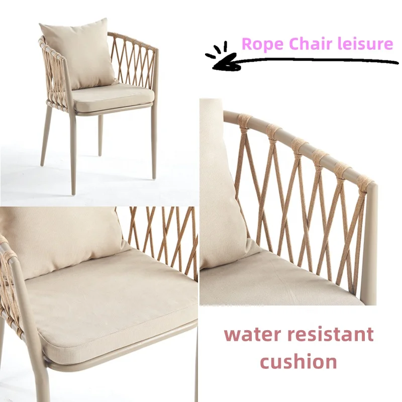 Factory Direct Outdoor Dining Chair Nordic Garden Furniture Outdoor Rope Chair