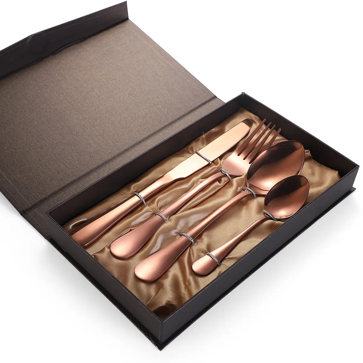 18/0 Stainless Steel Cutlery Silverware Set Cubiertos Spoon And Fork 4PCS Set Gold Flatware Set