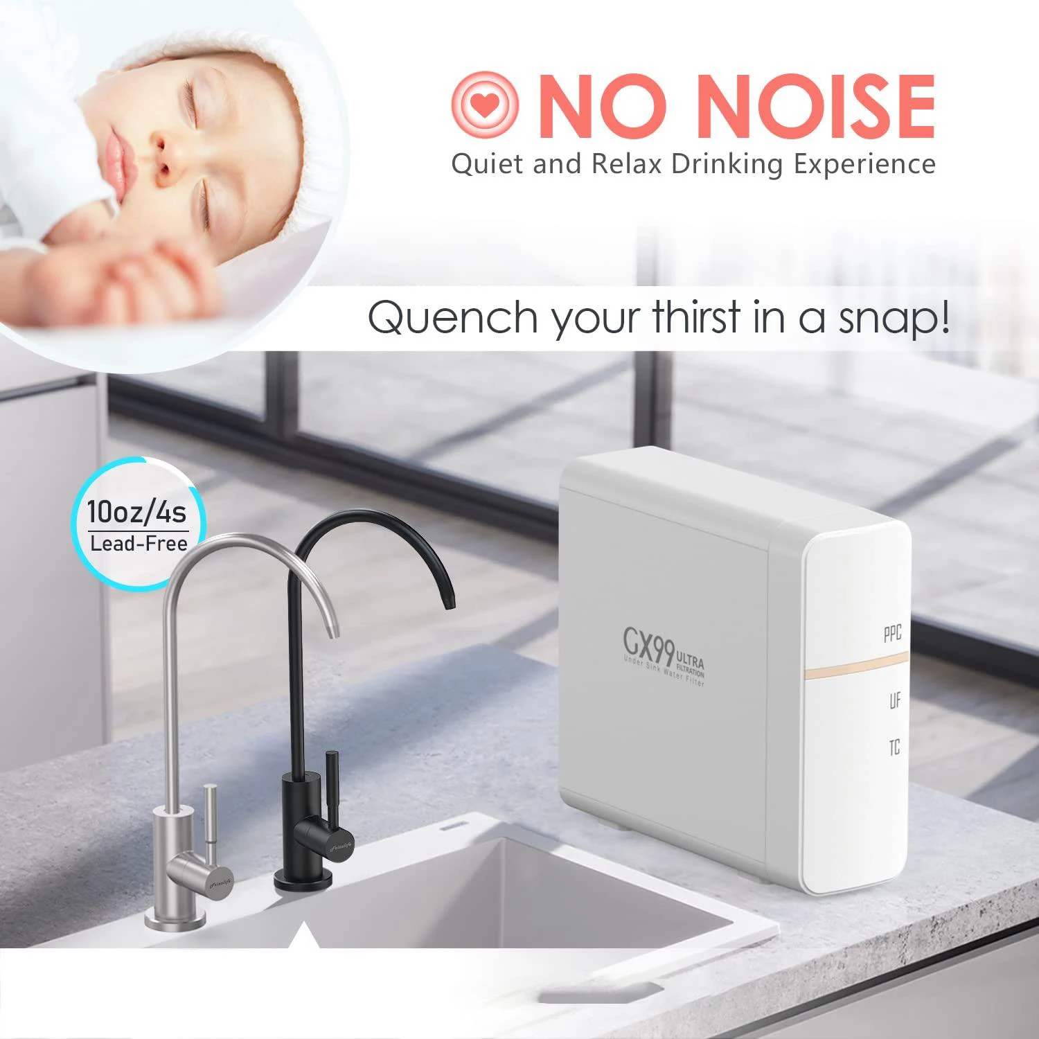 Zero Waste Water No Power Required Under Sink Water Filter System water purifier machine reverse osmosis