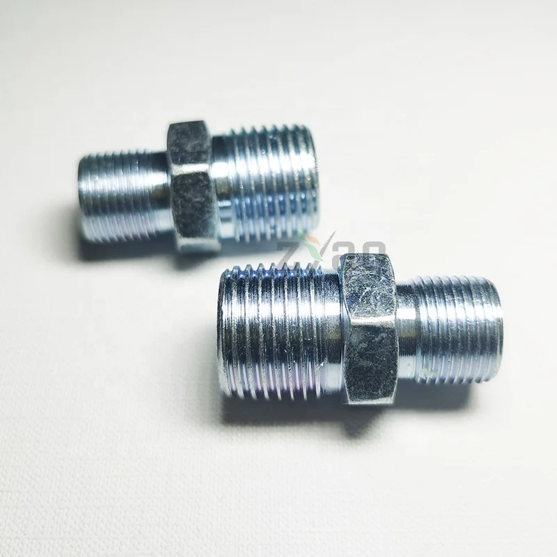 Carbon steel metric straight high pressure airless paint sprayer adapter 1/2 - 3/8 tube joint Seal adapter pipe fittings