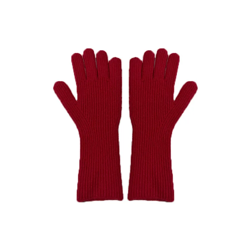 New Fashion Unisex Touch Screen Gloves Stretch Knitted Wool Blended Full Finger Soft Winter Solid Color Gloves