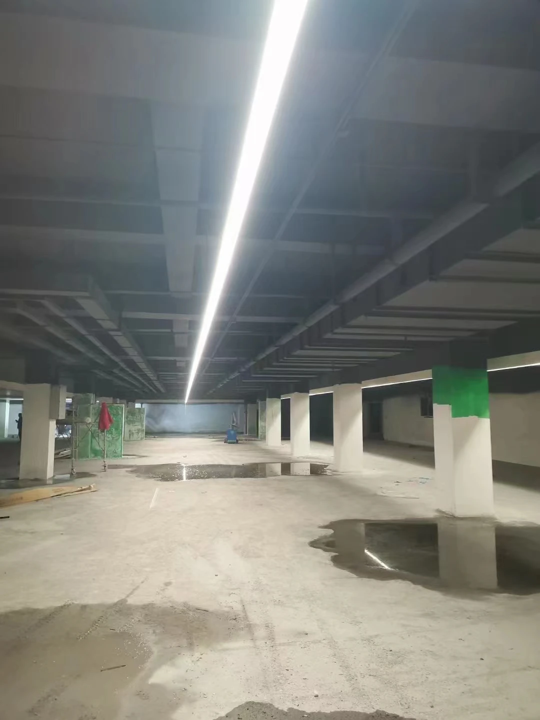 100mm Width 1M NO Cable Tray Linkable LED linear aluminum profile strip light for Basement parking lot garage