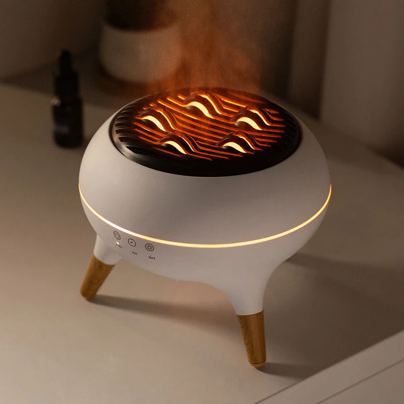 NewDesign wholesale Cool Mist Flame Humidifier with 4/8 Timers Waterless Auto Off Aroma Diffuser for Large Room Office