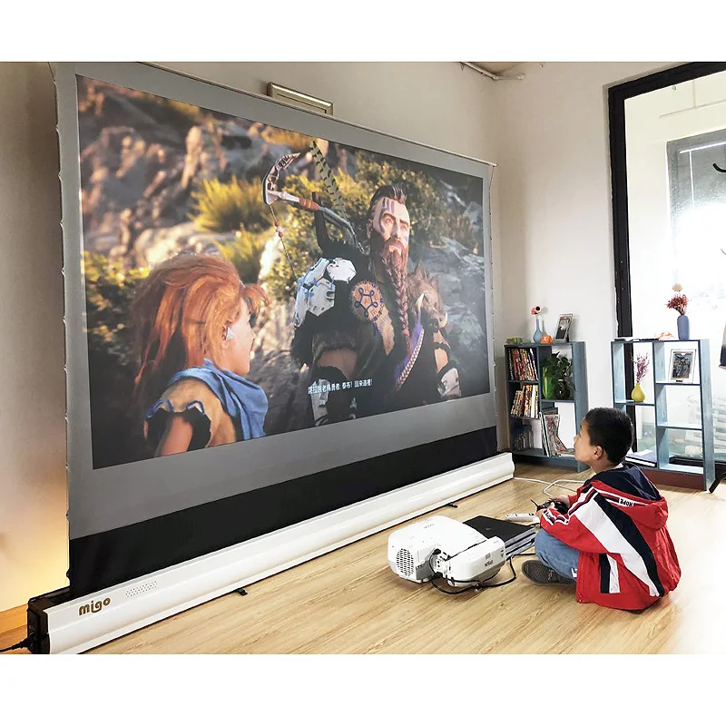 Лидер продаж MIGO, суперлазерный роскошный проектор, экран для пола, для короткого проектора для офиса или домашнего кинотеатра
