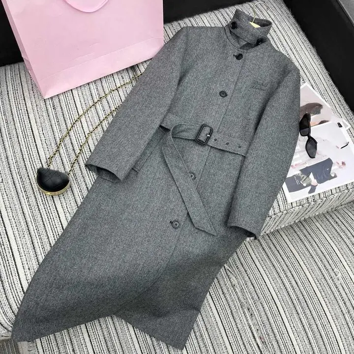 Candice Real time spot French style splicing long trench blazer double breasted women coats