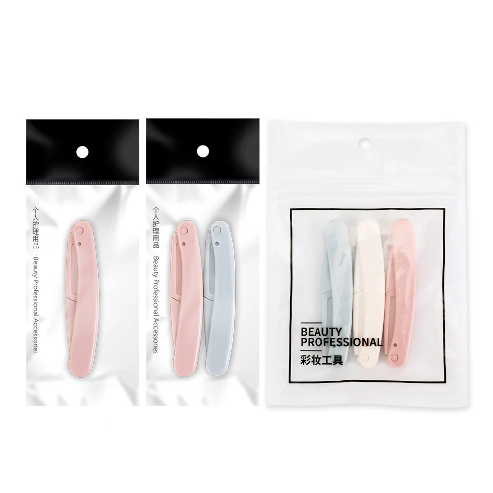 3Pcs/Set Foldable Eyebrow Trimmer Armpit Hair Razor Beauty Face Eye Eyebrow Razor Stainless Steel Blade Portable Makeup Tools