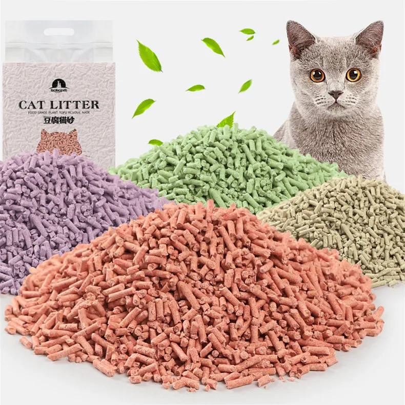 Wholesale Taotaopets Cat Litter Tofu Plant Degradable Cat Litter Quickly Clumping OEM/ODM In Stock 5 Flavor Tofu Cat Litter