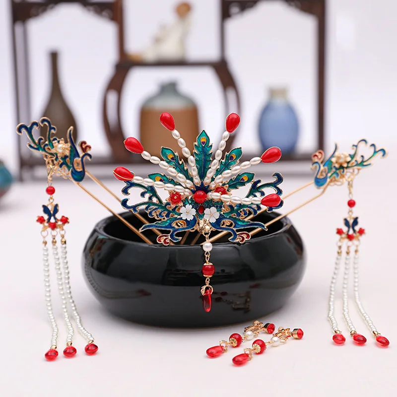 Wholesale Hanfu Headdress Tassel Antique Hair Ornaments Ancient Hairpin Step Shake Complete Set Hairpin Ancient Accessories