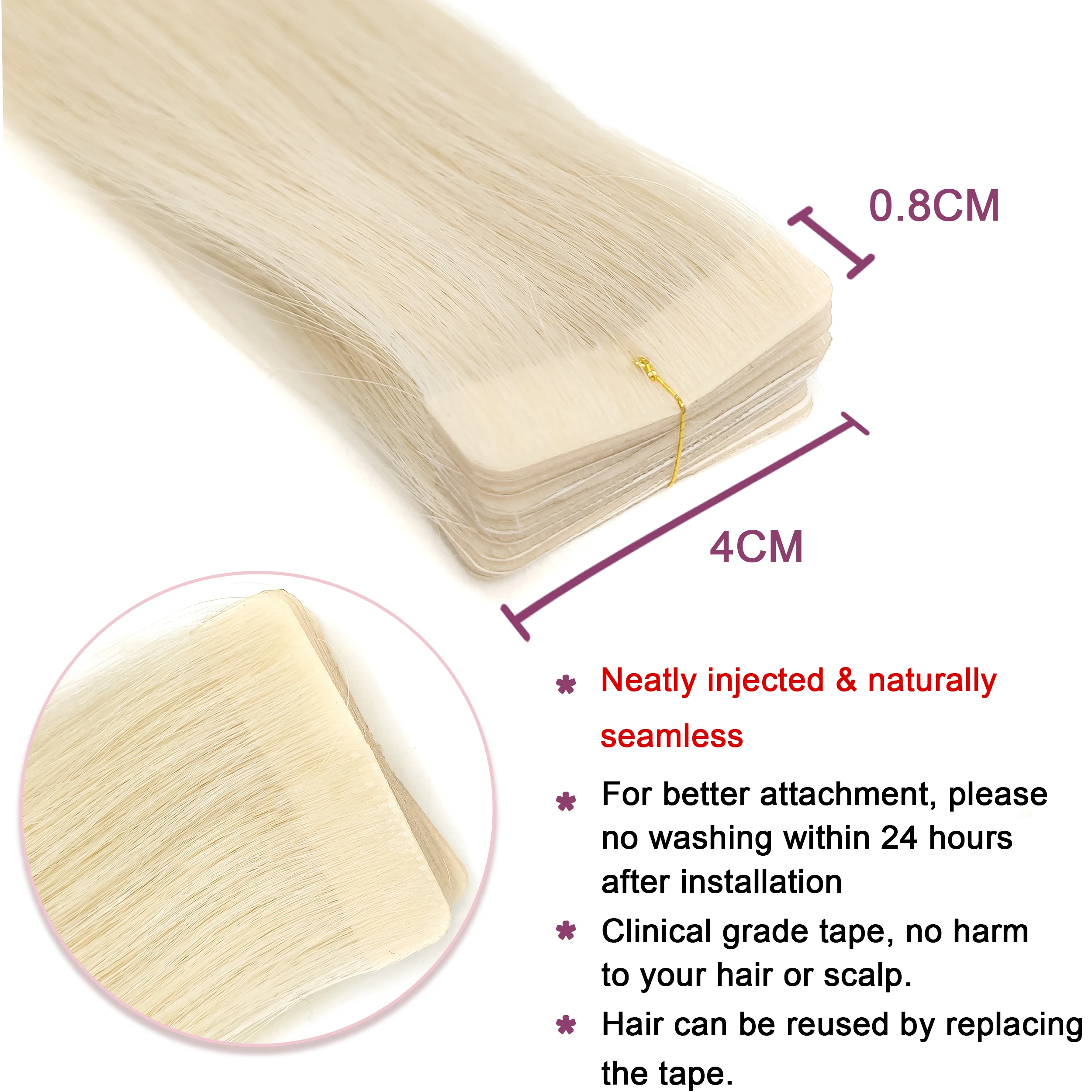 Wholesale Ombre Blonde Virgin Russian Hair Extensions Remy Invisible Keratin Double Drawn Pu Tape Hair Extension Human Hair