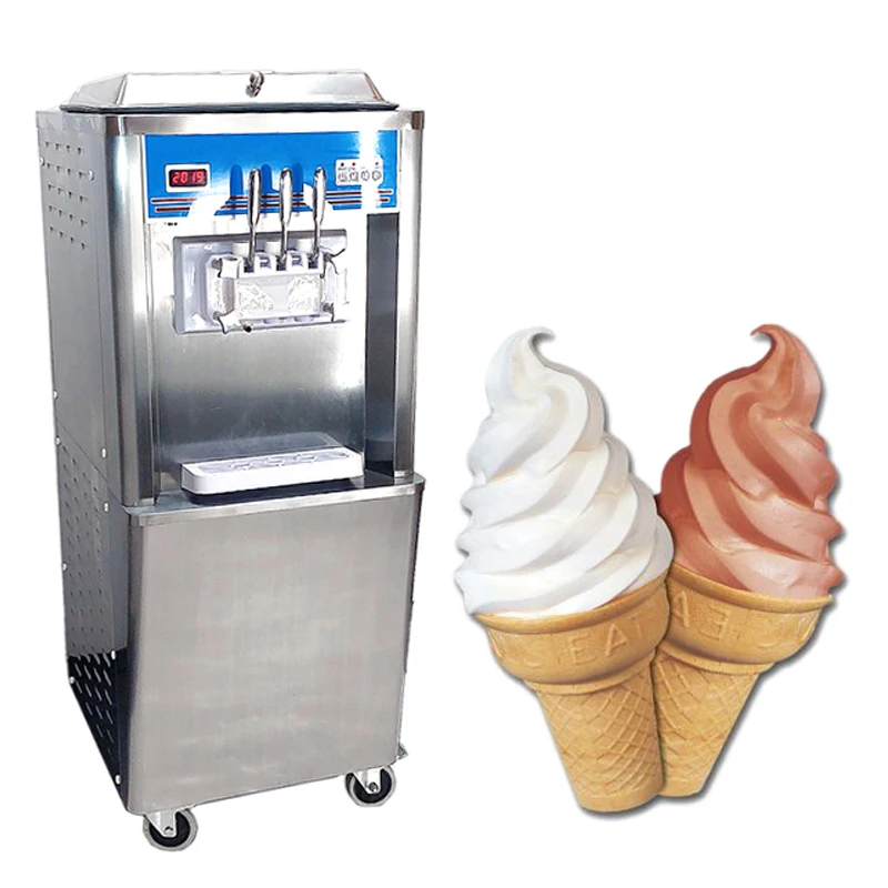 Ice Cream Machine Professional Commercial Vertical Soft Ice Cream Machine With 3 Flavors