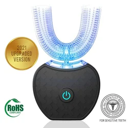 wholesale-teeth-whitening-kits dropshipping 3 in 1 u shaped electric toothbrush teeth whitening kit black for Adult