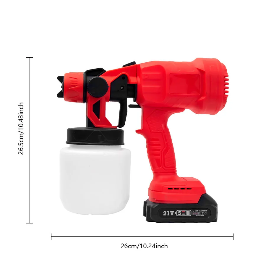 Portable Design 800W Fast Charging Cordless Power Spray Gun Electric 21V Wireless Handheld Sprayer Airless Paint Spray Gun
