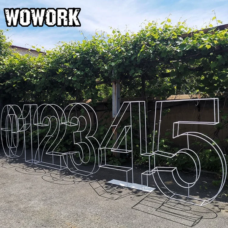 2021 WOWORK fushun waterproof wedding props event decoration baby shower custom Metal frame letter of balloons