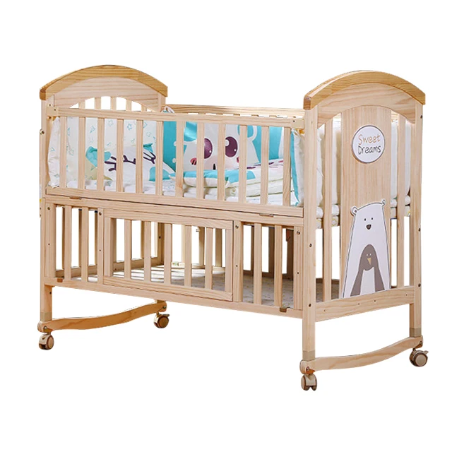 Selling popular wooden baby cradles online in China