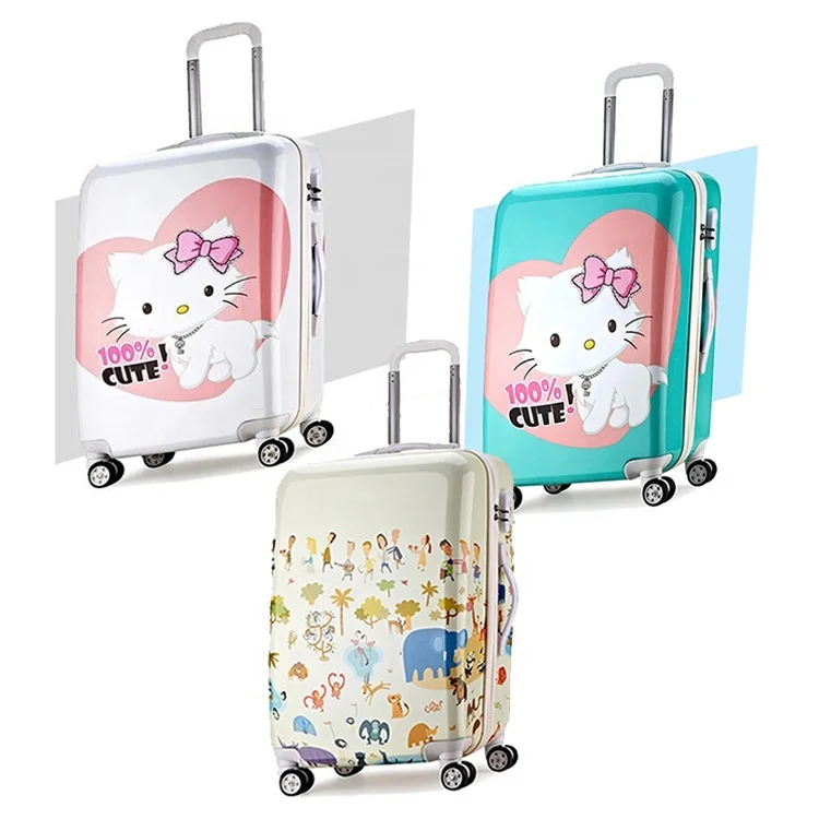 High Quality Abs printed  Suit Cases Suit Cases Trolley Kids / Children Travel  Suitcase  Luggage Sets 2 Piece