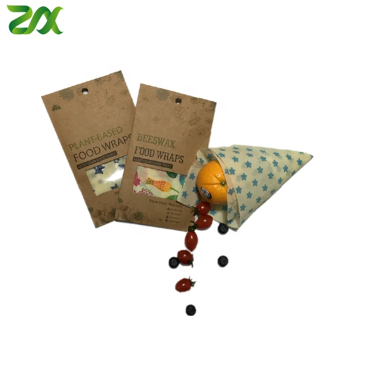 100% Organic Cotton Bees Washable and Reusable Wax Food Wrap of Natural Environmentally