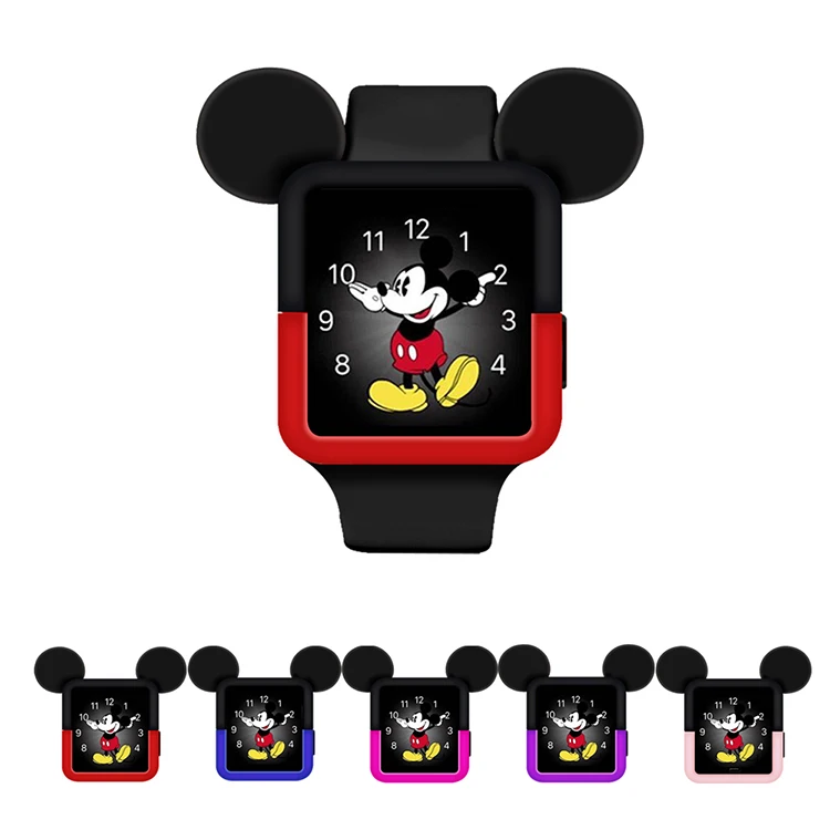 
Fashion Cute Cartoon Mickey Ears Cover Soft Silicon Protective Cover For iWatch Case 