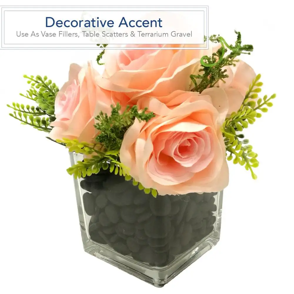 Wholesale river rock landscaping luminous flooring garden Black pebble