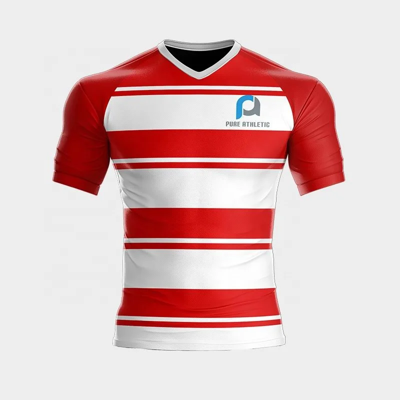 wholesale European customized football uniforms top quality hot selling striped soccer wear shirt