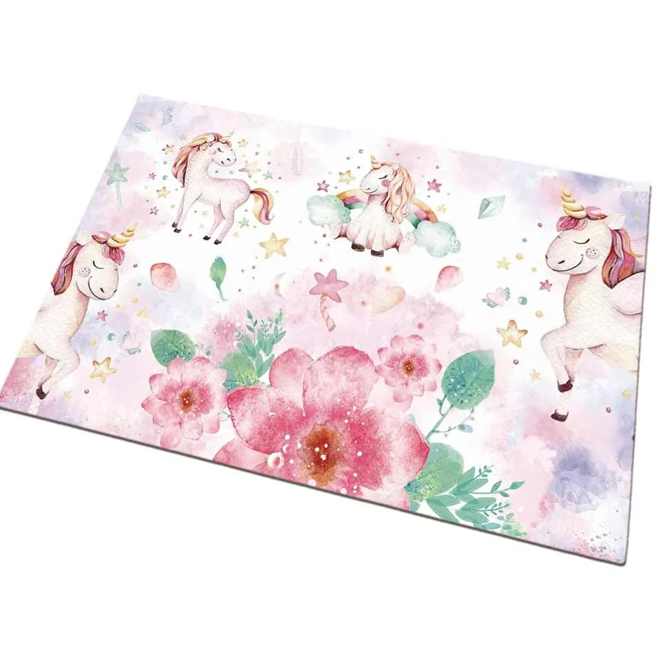 OEM Cartoon Design Home Decor Floor Mat Soft Sound Proof Round Korean Floor Mat