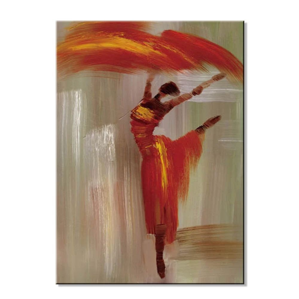 Простая дизайнерская Современная Художественная абстрактная масляная живопись танцев Африканской Женщины ручной работы