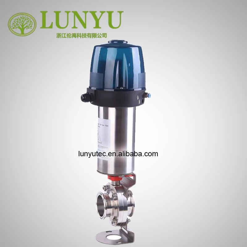 Stainless Steel Sanitary Pneumatic Butterfly Valve with Top Control Device