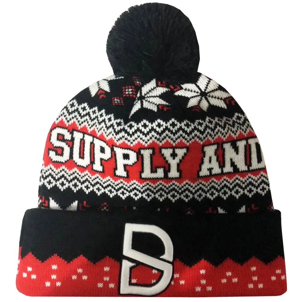 High Quality Custom Knitted Polyester Cotton Beanie Winter Hat