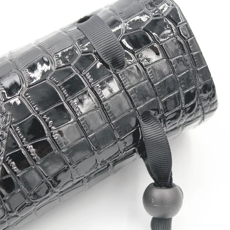 Hot sale custom logo small Drawstring Bag PU Leather game Dice Pouch with dragon eye