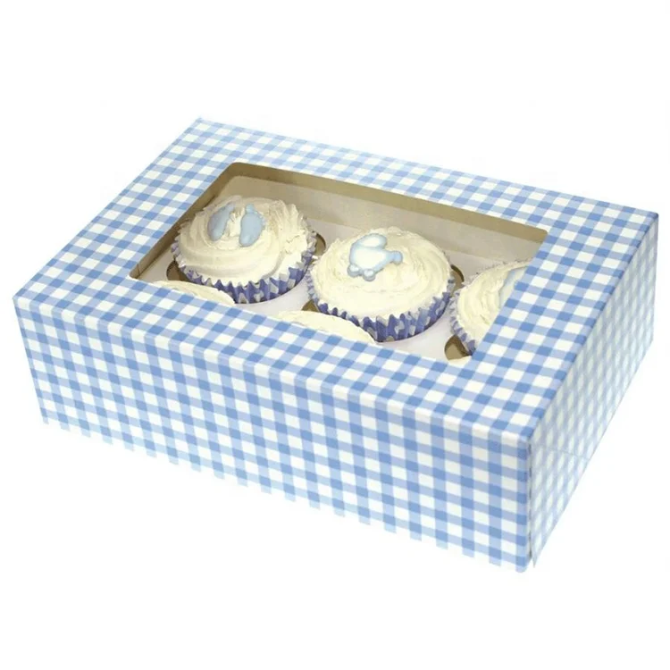 Custom design PET Window Food Grade Paper Gift Cup Cake Box