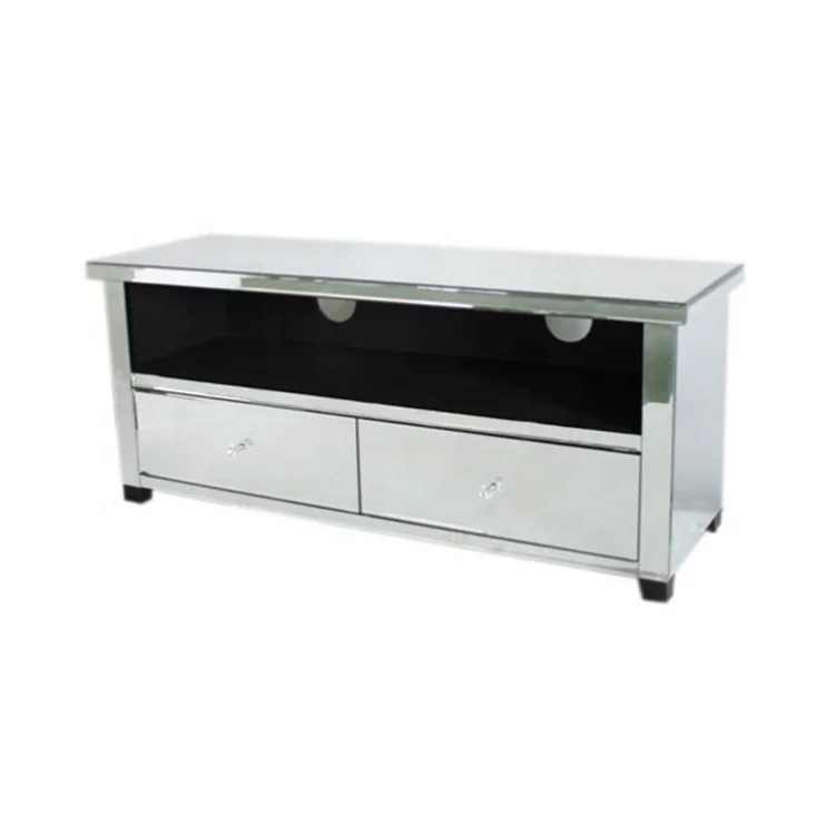 Popular modern glass mirrored TV stand cabinet