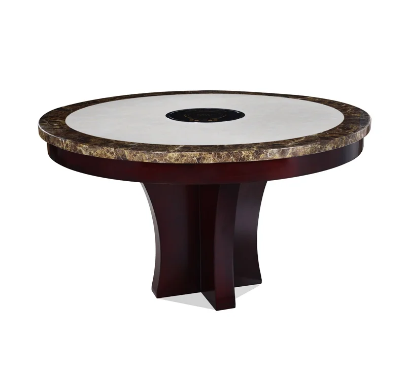 
Wooden Frame Marble Table Top Restaurant Table and Dining Table Set 