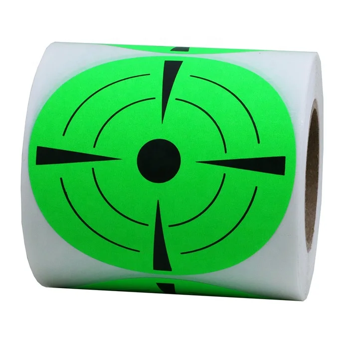 Hybsk Target Pasters 3 Inch Round Adhesive Paper Shooting Targets Dots Fluorescent Green and Black