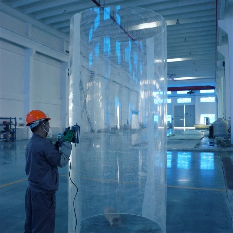 Indoor or outdoor acrylic big round cylinder aquarium tanks