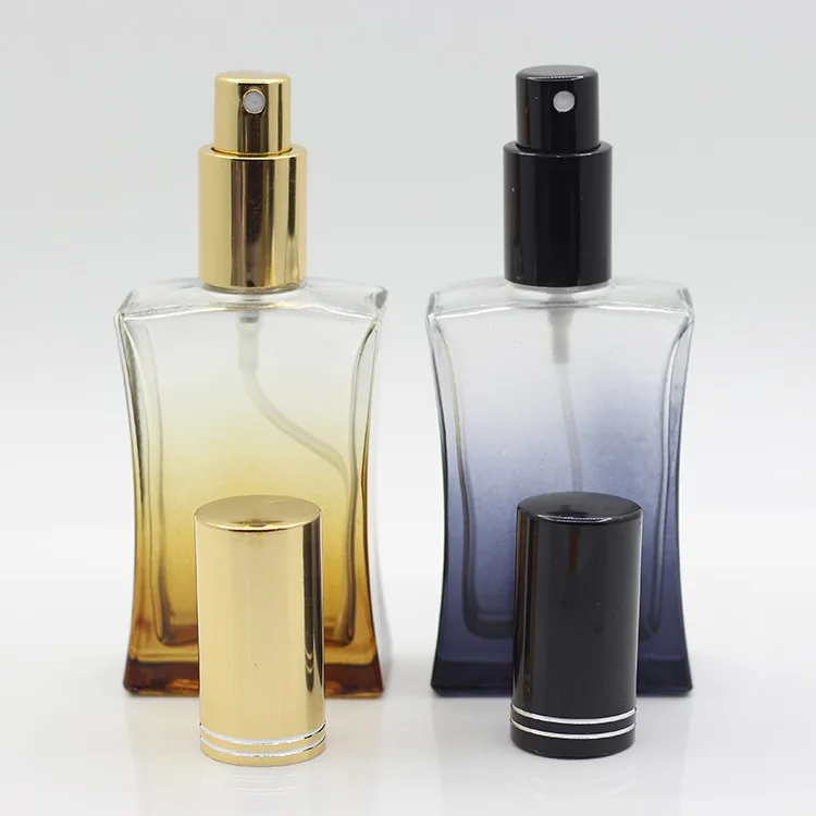 
Wholesale 50 ml 18mm screw neck glass gradient perfume bottle with gold cap 