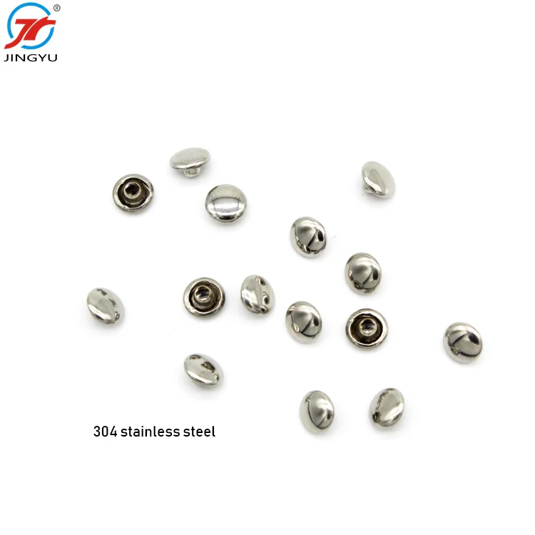 High Quality Sample Free Round Different Size Leather Double Cap Brass Studs Rivet