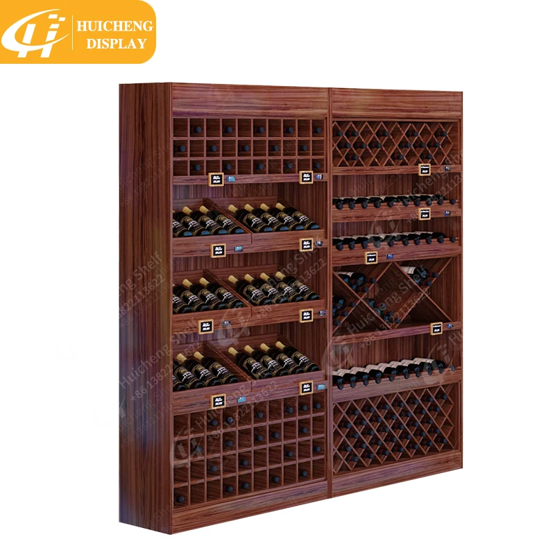 Customized High-end chateau wine rack supermarket display cabinet mall grape shelf wall mounted red wine cabinet wine racks
