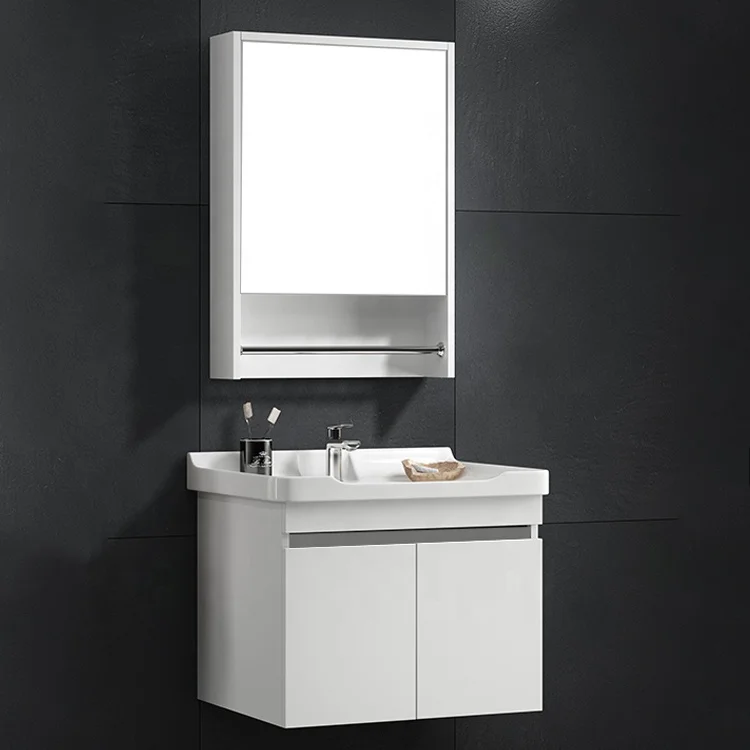 Wall Mounted Luxury Hotel Basin Mirror Vanities Cabinet Bathroom Furniture