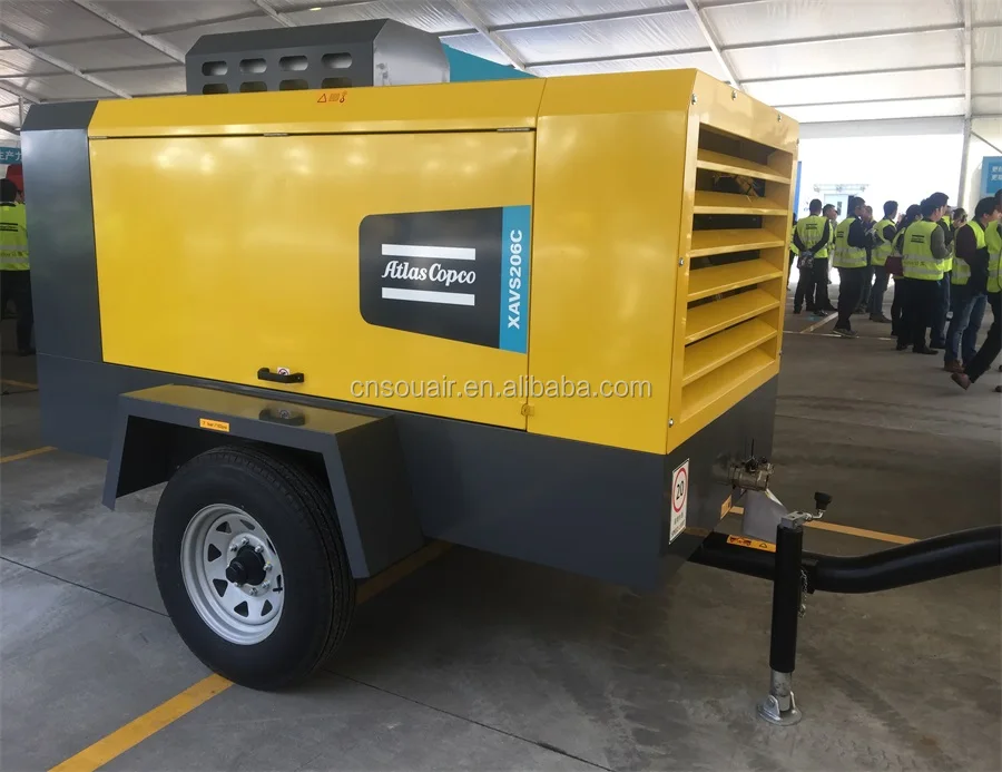 390cfm portable diesel screw air compressor atlas copco