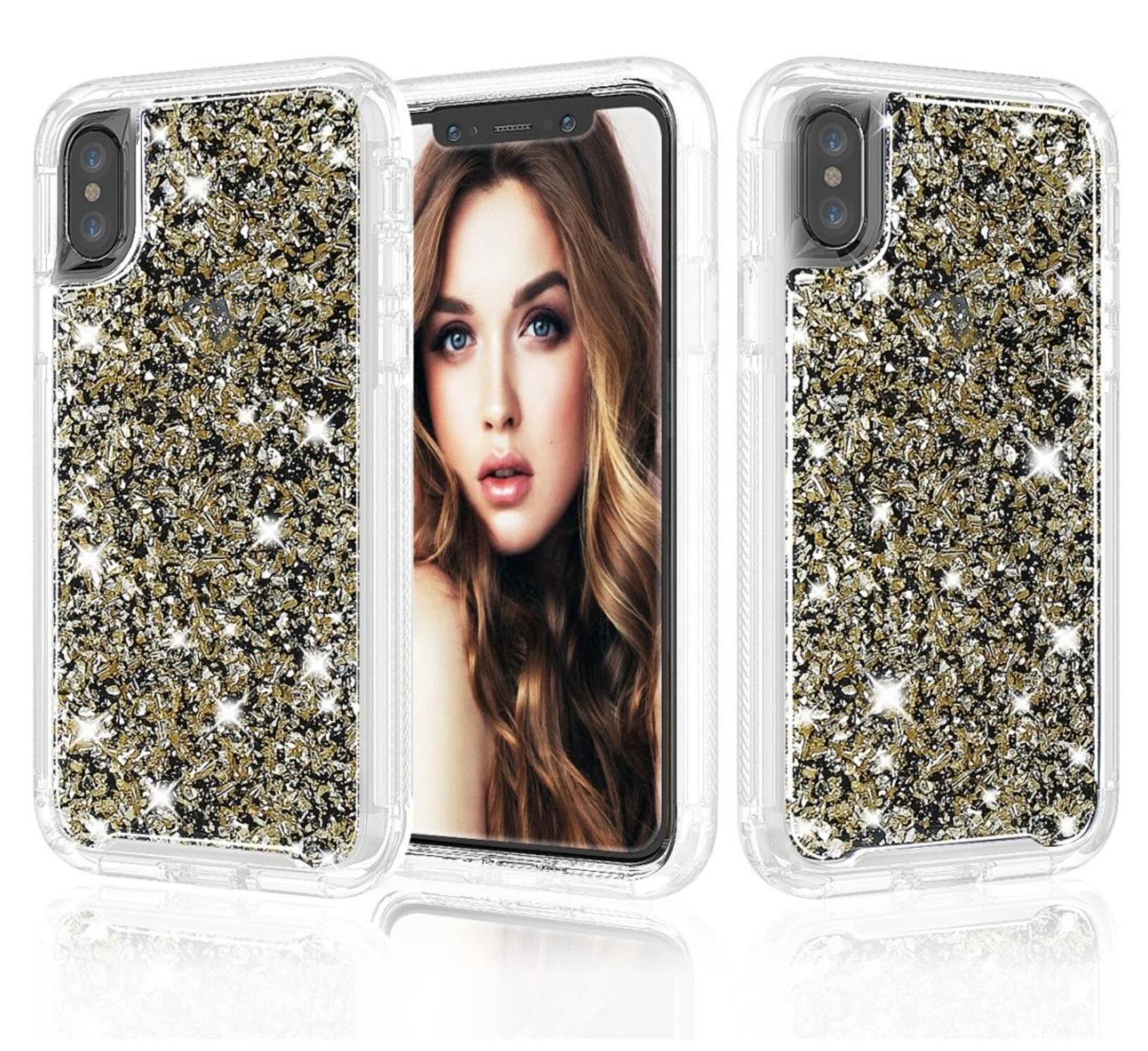 
3 in 1 Bling Protective Phone Case 
