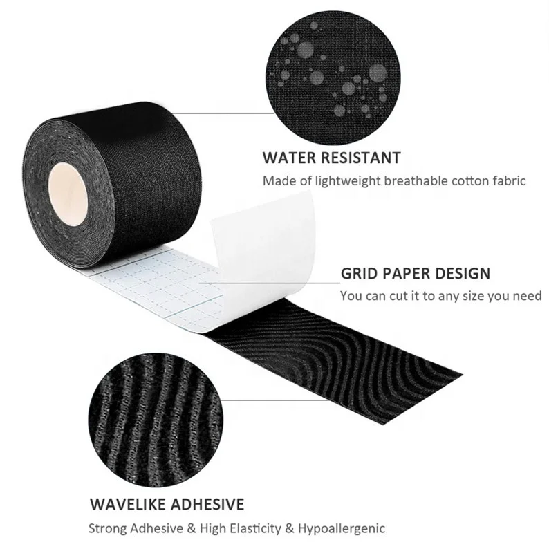 
OEM Custom Logo Print Pre Cut Sport Athletes Water Resistant Cotton Support Kinesiology Muscle Tape 