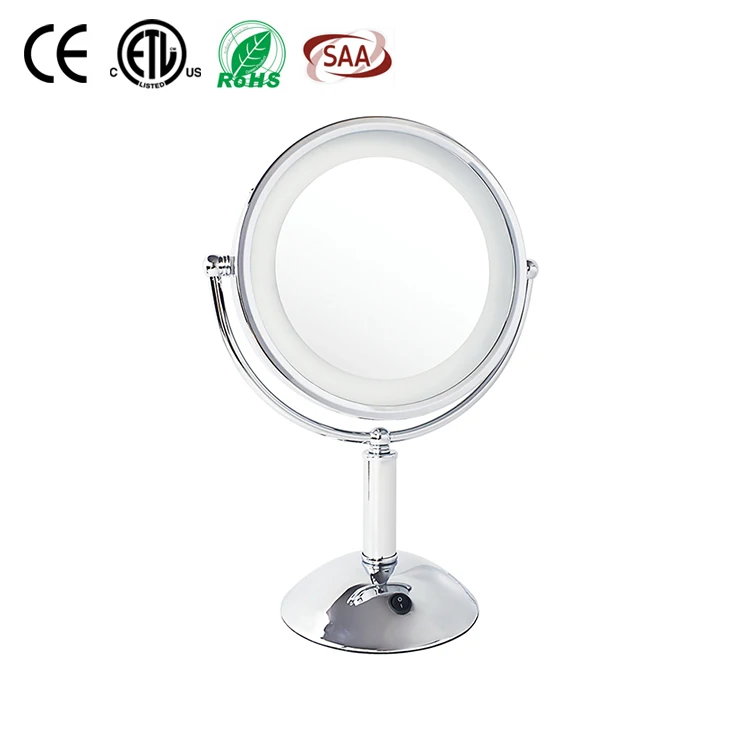 Cosmetics Mirror Round Bathroom Vanity for Shaving / Makeup LED Light Magnifying Makeup Mirror