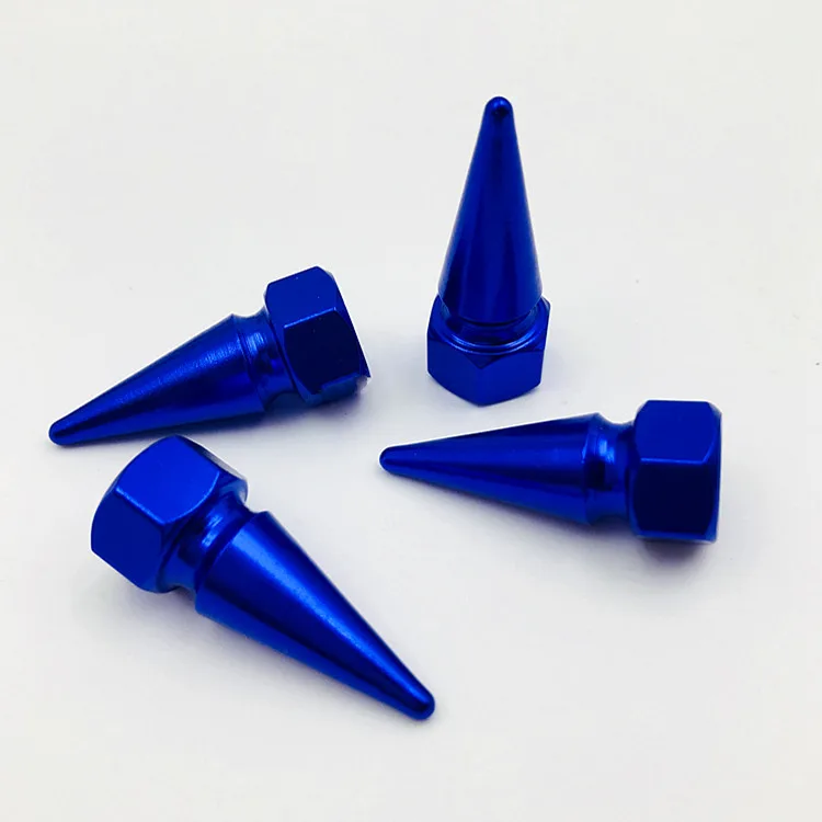 Long Spike Valve Stem Caps Metal Thread Set For Wheel Tires