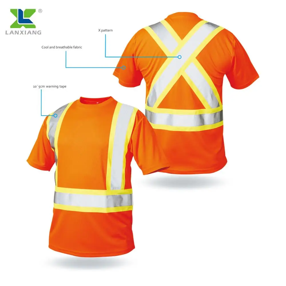 EN 20471 Class 2 Safety reflective hi vis working shirts T-Shirt  design