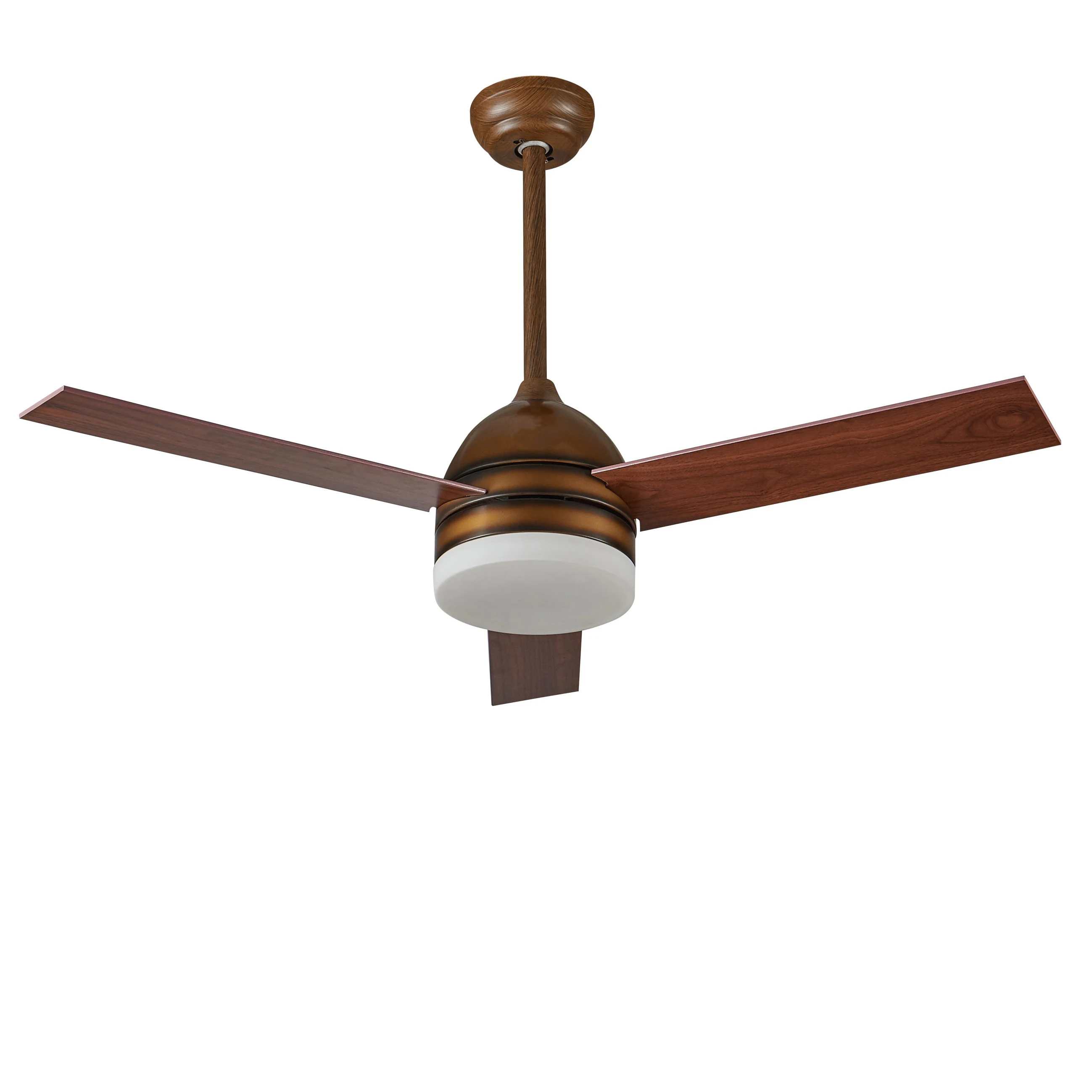 AC 52 inch motor LED 24W three-color dimming decorative lighting Remote Control  light wood ceiling fan