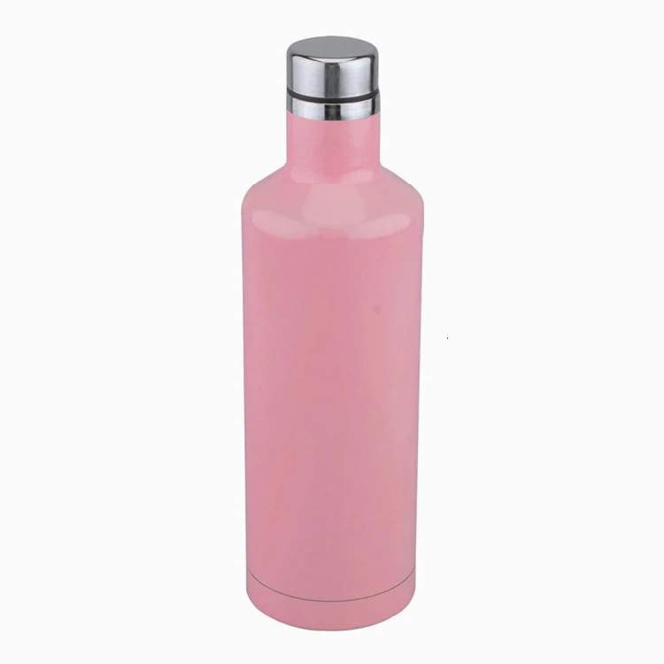 500ml Red wine bottle metal vacuum flask stainless steel insulated funky thermos flasks