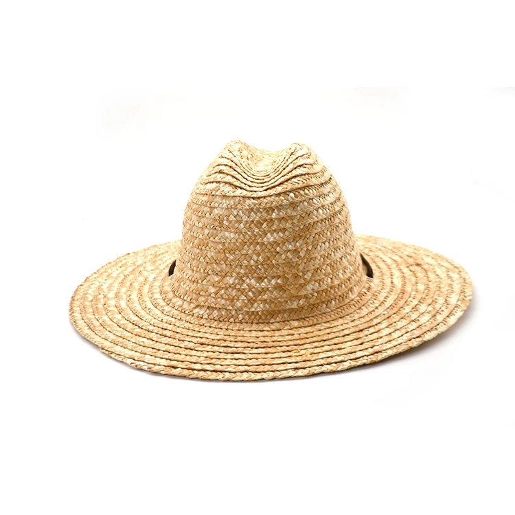 Wholesale summer promotional solid color weave custom straw boater hat