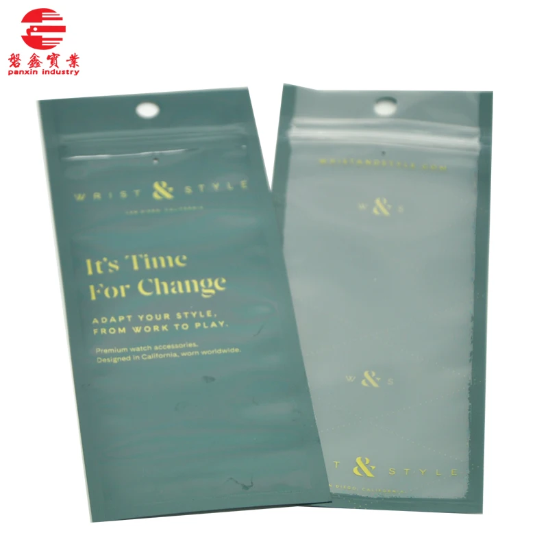 waterproof zipper top plastic shipping pouch bags for premium watch accessories