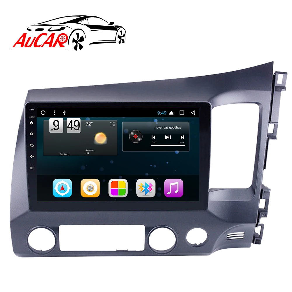Автомагнитола AuCAR 10 1 дюйма Android GPS-навигация DVD мультимедийный плеер монитор для Honda Civic RHD